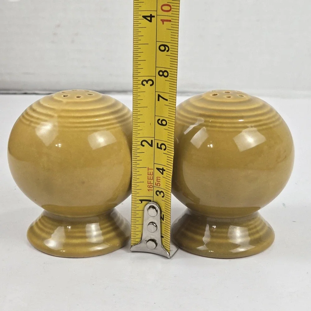 Vtg Fiesta Ironstone Antique Gold Salt & Pepper Shakers 1967-1972 RARE!! MINT